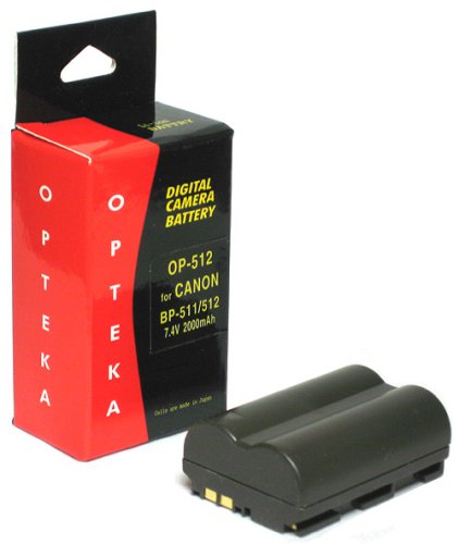 Opteka 2000mAh 7.4v Digital Camera Battery Equivalent to Canon BP-511 BP-512