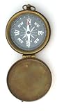 Retail Furnitures item: Brass Pocket Compass with Cover and Antique Finish