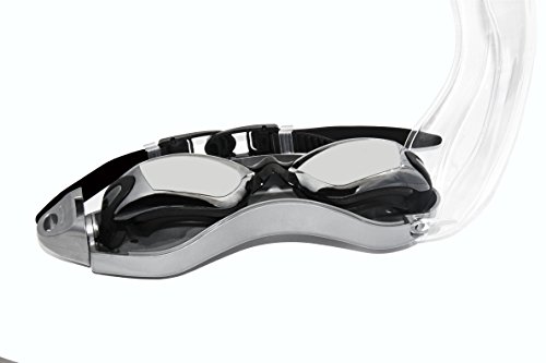 Eaglers swimming goggles - Safety glasses anti fog adult mirrored swim goggles - EARPLUG ATTACHED - 100% UV Protection - Free Protection Case - Comfortable - 3 COLORS - Enhance your swimming experience NOW!