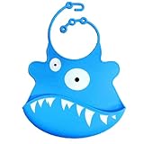 ベビー スタイ　よだれかけ　サメパターン　可愛い　防水　ブルー