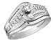 Diamond Engagement Ring & Wedding Band Set 1/2 Carat (ctw) in White Gold