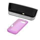 Blackberry Charging Pod with Pink Silicone Skin Case for Blackberry Storm2 9550 9520