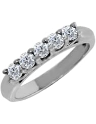 0.60 Ct Round G/H Diamond 18K White Gold