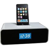 Ottavo Speaker Docking Station with Alarm Clock for All Generation iPods and iPod Touch - White