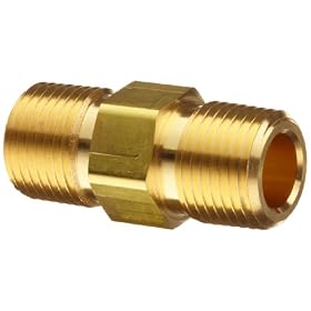 Parker 8-8-MHLN-B20 Brass, Pipe Male Hex Long Nipple 1/2" Male x 1/2" Male NPT