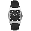 DKNY Men's Stainless Steel and Black Leather Watch #NY1424