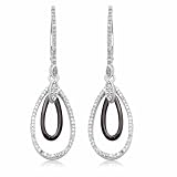 10k White Gold Diamond Tear Drop Earrings (1/3 cttw, I-J Color, I3 Clarity)