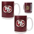 San Francisco 49ers 2pc 15oz Gameball Ceramic Mug Set - Primary logo NFL Football