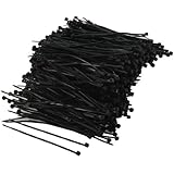 1000 Pcs Black Plastic Cable Zip Tie Fasten Wrap 80mm x 2mm