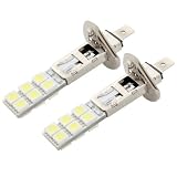 2pcs H1 12-SMD P14.5s 12V LED Fog Light or DRL bulbs Amber Yellow by EZ Motoring