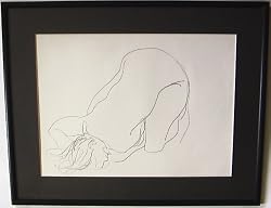 Figure Drawing, Original Pencil Sketch By Carmel Art Association Artist Victor Di Gesu - Framed Artwork