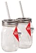 Carson Home Accents The Original Red Nek Sipper Drinking Jar, 16-Ounce, Set of 2