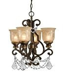 Crystorama 5226-AW-AMBER Abbie Chandelier, Antique White Finish - Murano Crystal