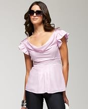 bebe Flutter Sleeve Banded Top