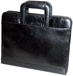 Bugatti Black Italian Leather Portfolio Ring Bimder