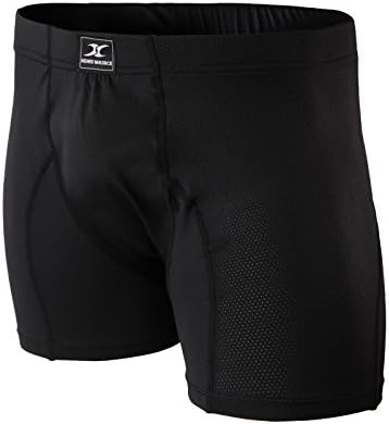 H2H SPORT Men's Skin Tights Compression Base Layer Boxer Brief With Cool Mesh BLACK US XS/Asia M (KMMU032)