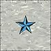 1.5 Inch Nautical Tattoo 3D Star Embroidered Iron On Applique Patch FD - Teal Blue