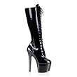 6 3/4 Inch Sexy Knee Hi Boots Platform Boots Black White