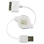 Auto Car / Home Wall Travel Charger w Retractable USB Data Cable for Apple iPod Nano III