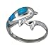 T76R544--Sterling Silver Hawaiian Blue Opal Dolphin Ring