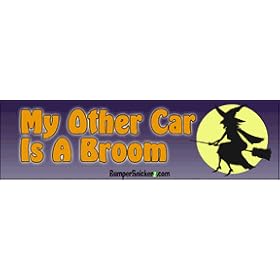 My Other Car Is A Broom - Funny Stickers (Small 5 x 1.4 in.)