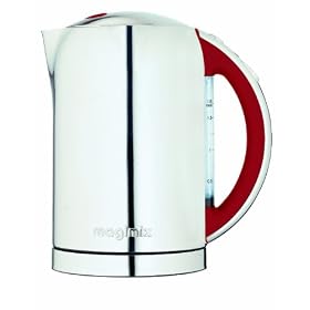 Magimix Polished Stainless Steel Jug Kettle with Red Handle, 1.8L