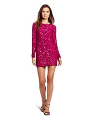 Sequined Cocktail Long Sleeves Bateau Neck Plunging Neck Polyester  Dress