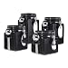 Oggi EZ Grip Handle Ceramic 4 Piece Canister Set, Black