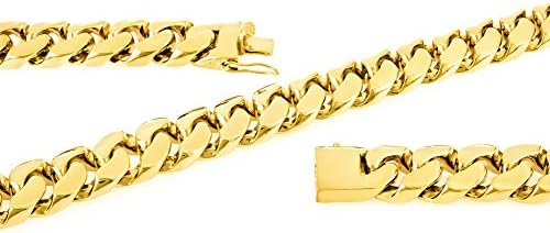 Men's 38 Inch 14k Gold Plated 18 mm Cuban Link Chain Hip Hop Necklace