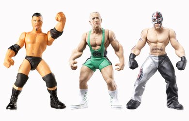 Childrens Toyshop  Third Party New : WWE Micro Aggression Series 4 Triple Pack - Rey Mysterio, Finlay, Batista