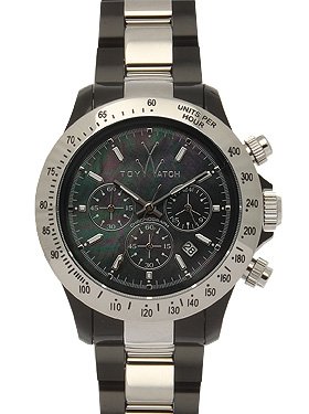 Heavy Metal Plasteramic Watch Collection - Silver Chrono Black