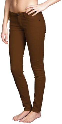 Women's Brushed Cotton Tapered Stretch Jeans : Emperial by Gazoz Rust 11