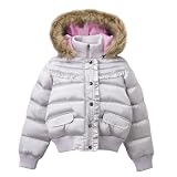 Girls' Cherokee Ruffle Bomber Jacket - Silver