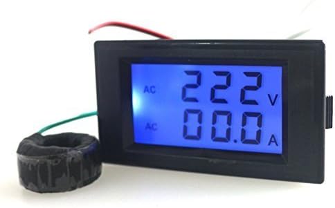 LCD Dual Display AC 80-300V 100A Digital AC Voltmeter Ammeter Voltage Ampere Tester Meter Car Motorcycle with Current Transformer CT