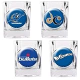 NBA Washington Wizards Four Piece Square Shot Glass Set (Individual Logos)