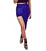 SUNNOW Drape Up Stretchy Asymmetrical High Low Short Mini Bodycon Pencil Skirt