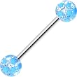 Light Blue Glitter Star Barbell Tongue Ring
