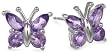 Sterling Silver Gemstone Butterfly Earrings