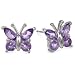 Sterling Silver Gemstone Butterfly Earrings