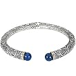 Sterling Silver and 14K Yellow Gold Lapis Lazuli Bracelet