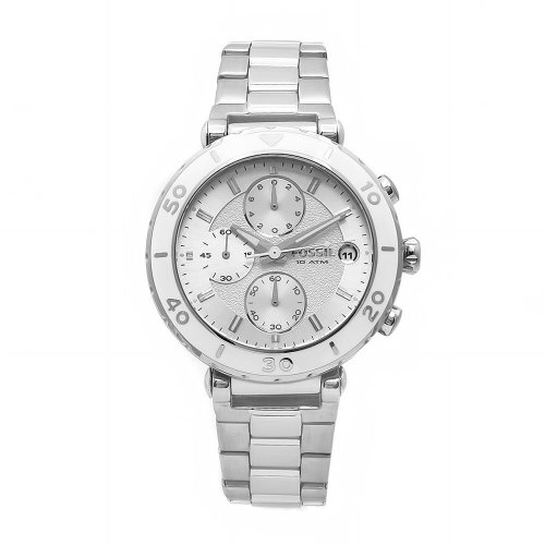 Fossil Women's CH2580 Allie Chronograph Stainless Steel White Dial Watch