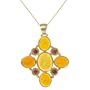 Tagliamonte - 14k Yellow Gold Yellow Venetian Glass and Pink Tourmaline Pendant, 18''