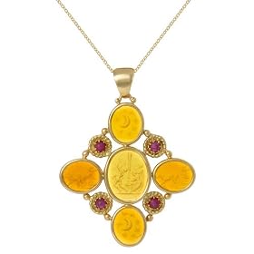 Tagliamonte - 14k Yellow Gold Yellow Venetian and Pink Tourmaline Pendant,... by Amazon.com Collection