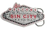 SIN CITY LAS VEGAS BELT BUCKLE PEWTER METAL-zzz