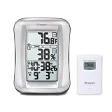 Oregon Scientific RMR683HGA Wireless In/Outdoor Thermometer with Clock , Silver