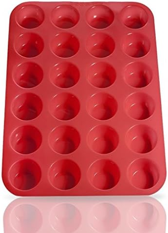 Dr Butler 24 Cup Non-stick Silicone Mini Muffin & Cupcake Baking Pans, Bakeware Muffin Pan, Easy to Clean, Oven / Microwave / Dishwasher / Freezer Safe