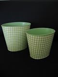 Review Home needs  / Gisela Graham Green Gingham Decorative Planter