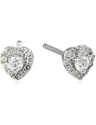Sterling Silver Diamond Heart Earrings (1/5 cttw, H-I Color, I2-I3 Clarity)