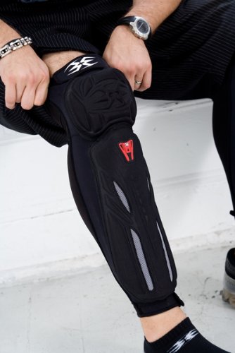 Empire Grind ZN Paintball Knee/Shin Pads Black / Red L