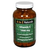 A to Z Naturals Vitamin C, Vegetarian Tablets, 1000 mg, 250 tablets